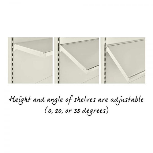 Jura White Retail Wall Shelving - 4 Bays - 1800mm High With 470mm Base Shelf