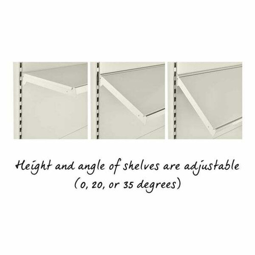 Jura White Retail Wall Shelving - 2 Bays - 1800mm High With 470mm Base Shelf