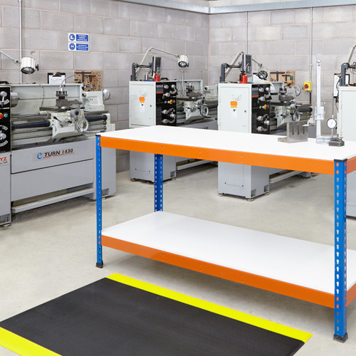 Anti-Fatigue Fire-Resistant Safety Mat - Black & Yellow