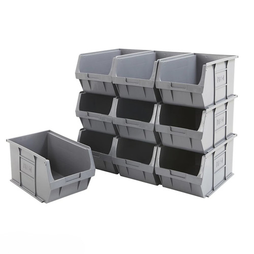 Multipurpose Shelving With 32 x Grey Plastic Part Bins - H1600 x W915 x D305mm