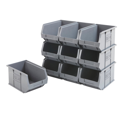 Multipurpose Shelving With 40 x Grey Plastic Part Bins - H1600 x W915 x D305mm