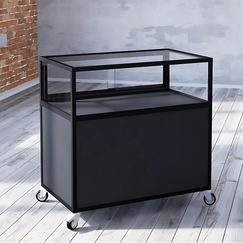 Eclipse Aluminium Glass Display Counter with Storage Cupboard