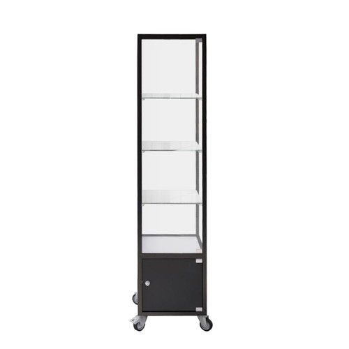 Eclipse Aluminium Glass Display Tower Showcase with Storage Cupboard