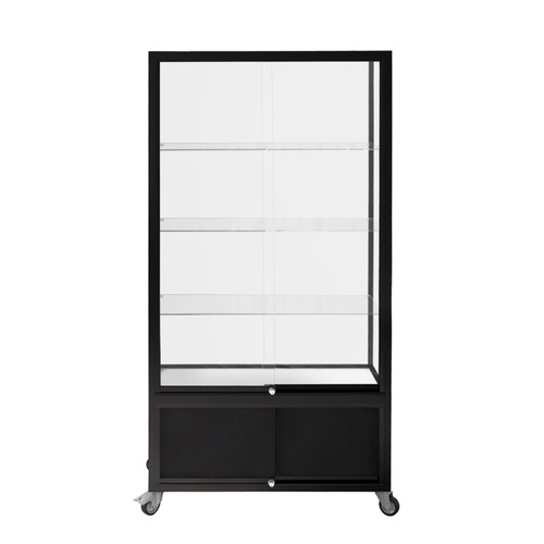 Eclipse Aluminium Wide Display Tower Showcase with Storage Cupboard
