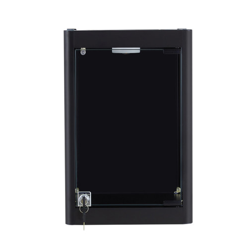 Halo Black Mini Wall-Mounted Glass Showcase With or Without Remote Control Light