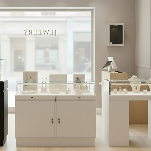 Halo Silver Mini Wall-Mounted Glass Showcase With or Without Remote Control Light