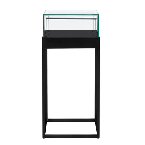 Halo Black Square Display Case Counter with Metal Base