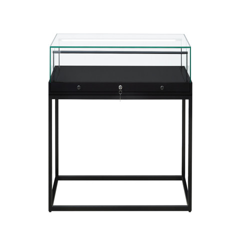 Halo Black Display Case Counter with Metal Base