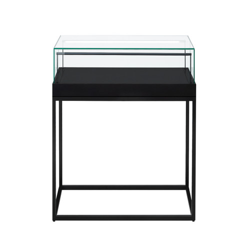 Halo Black Display Case Counter with Metal Base