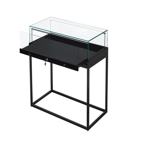 Halo Black Display Case Counter with Metal Base