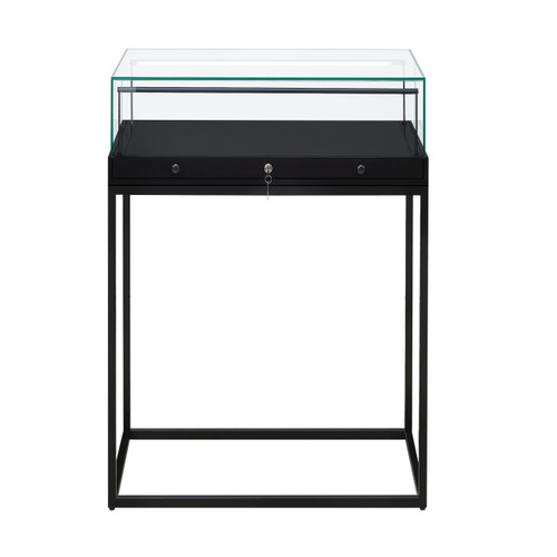 Halo Black Display Case Counter with Metal Base