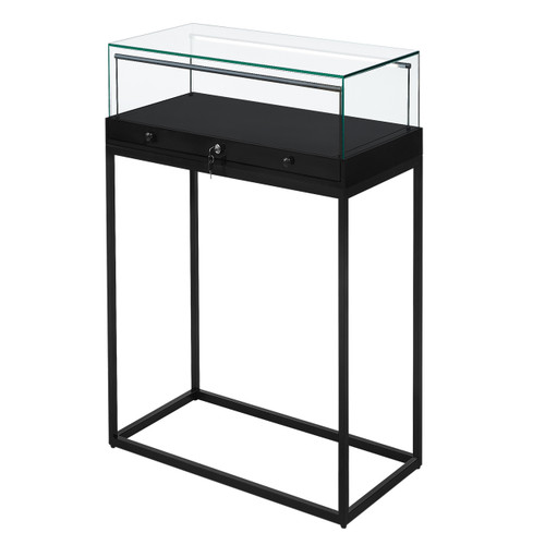 Halo Black Display Case Counter with Metal Base
