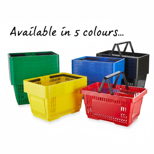 Black Plastic Shopping Basket - 22L