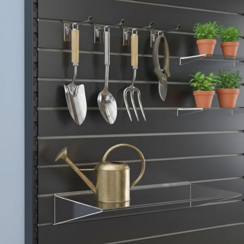 Dark Grey Slatwall Back Panel for Retail Shelving Units - H100mm