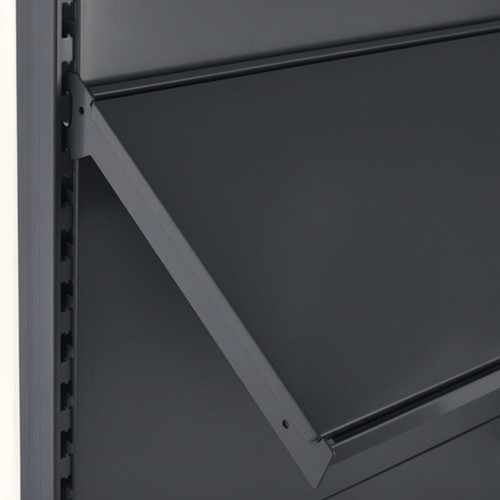Dark Grey Retail Wall Shelving - 1 Starter Bay With 470mm Base Shelf