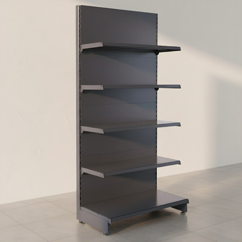 Dark Grey Retail Wall Shelving - 1 Starter Bay With 470mm Base Shelf