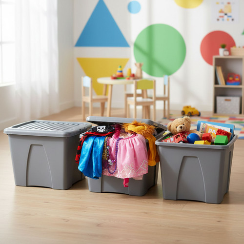 75L Grey Upcycled Storage Box