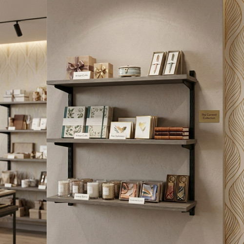 Black  & Eternity Oak Twin Slot Shelving Kit - H1000mm - 3 Shelves