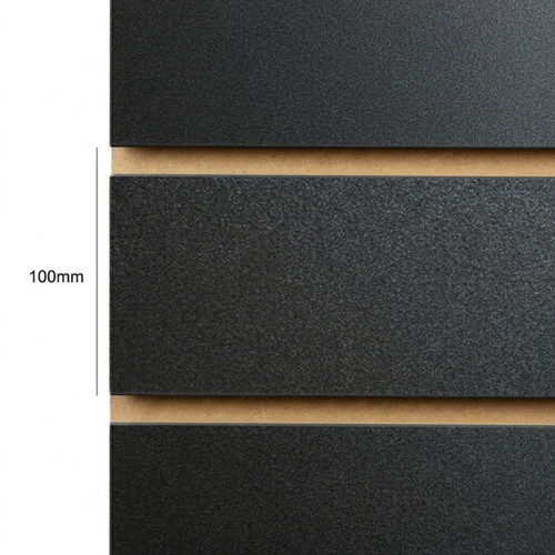Pack of 40 x Graphite Grey Slatwall Panels - 100mm Centres - 18mm MDF