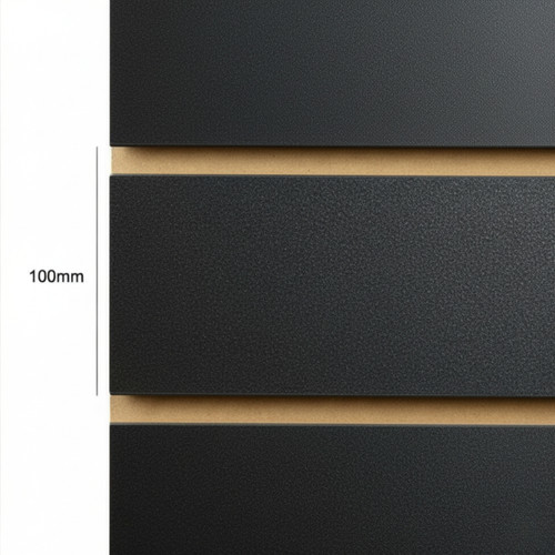 Pack of 40 x Graphite Grey Slatwall Panels - 100mm Centres - 18mm MDF