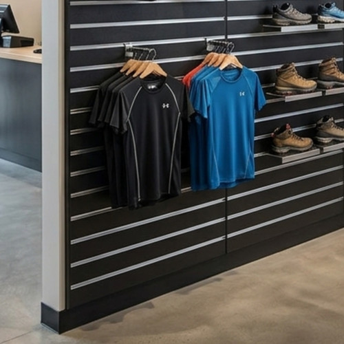 Graphite Grey Slatwall Panel - 100mm Centres - 18mm MDF