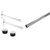 1m Wall-Mounted Hanging Clothes Rail with 2 Support Arms