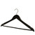 Matt Black Wooden Hangers with Trouser Bar and Shoulder Notches - 45 cm