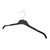 Black Plastic Clothes Hangers with Shoulder Notches - 43 cm