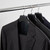 Black Plastic Suit Hangers with Trouser Bar - 44.5 cm