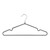 Black Non-Slip Coated Metal Hangers with Shoulder Notches and Trouser Bar - 40.5 cm