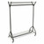 Black Heavy-Duty Clothes Rail With Top and Bottom Shelf