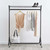 Black Heavy-Duty Clothes Rail With Top and Bottom Shelf