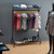 Black Heavy-Duty Clothes Rail With Top and Bottom Shelf