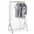 Silver Heavy-Duty Clothes Rail With Clear Cover