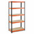 Multipurpose Freestanding Shelving Unit - Black/Orange - Up to 250Kg UDL Per Shelf - H1800 x W900 x D400 mm