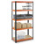 Multipurpose Freestanding Shelving Unit - Black/Orange - Up to 250Kg UDL Per Shelf - H1800 x W900 x D500 mm