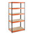 Multipurpose Freestanding Shelving Unit - Black/Orange - Up to 320Kg UDL Per Shelf - H1800 x W900 x D500 mm