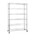 6 Tier Chrome Wire Shelving Unit with Wheels - H1875 x D450mm