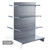 Silver Retail Shelving Modular Gondola Unit - 6 x Staggered Shelves - H1400mm