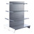 Silver Retail Shelving Modular Gondola Unit - 6 x Staggered Shelves - H1400mm