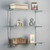 Chrome & Glass Twin Slot Shelving Kit - D300mm - 3 Shelves, 6 Square Brackets