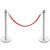 6 x Premium Rope Barrier Posts - Polished Stainless Steel Posts with 5 x Red Twisted Ropes