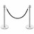 Pair of Premium Rope Barrier Posts - Polished Stainless Steel Posts with Black Velvet Rope