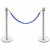 Pair of Premium Rope Barrier Posts - Polished Stainless Steel Posts with Blue Twisted Rope