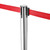 Pair of Retractable Belt Barriers - Polished Stainless Steel Posts with Red Belts