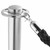 Pair of Rope Barrier Posts - Brushed Stainless Steel Posts with Black Twisted Rope