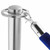 Pair of Rope Barrier Posts - Brushed Stainless Steel Posts with Blue Velvet Rope