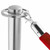 Pair of Rope Barrier Posts - Brushed Stainless Steel Posts with Red Velvet Rope