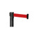 Retractable Belt Barrier Post - Black Post with Red Webbed Belt