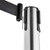 Retractable Belt Barrier Post - Polished Stainless Steel Post with Black Webbed Belt